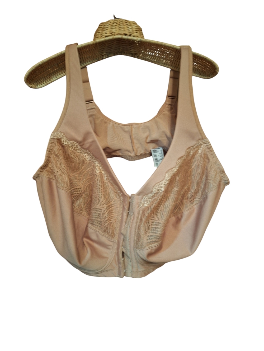 Glamorise 1210 Full Coverage Front Closure Bra 46F Cafe Au Lait Wireless Beige